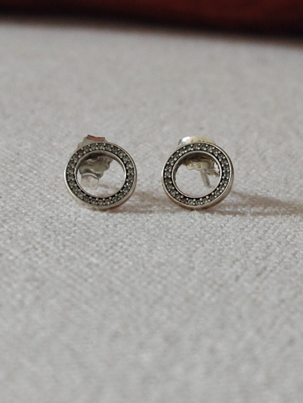 New Pandora Silver Circle Stud Earrings - Classic Women Jewelry